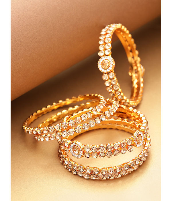 YouBella Set of 6 Gold-Plated Stone-Studded Bangles