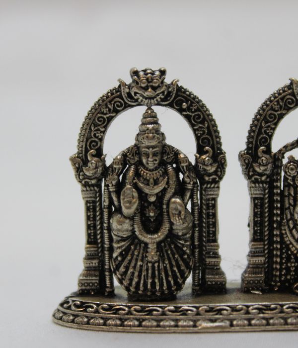 Antique Silver Lord Venkateshwara and Devi Lakshmi Idol