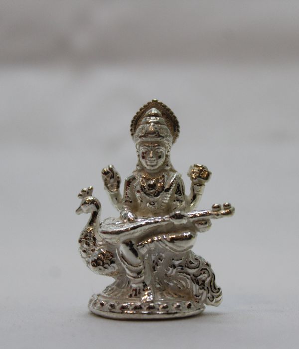 Silver Saraswathi Devi Idol