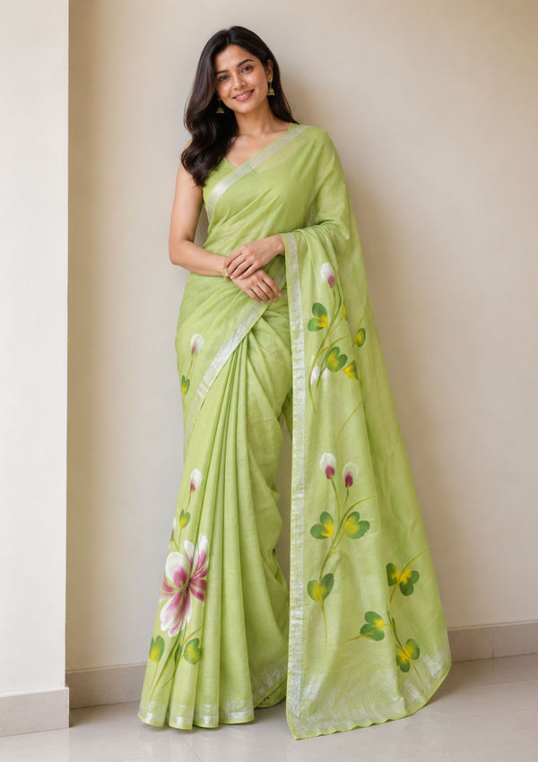 Linen. Brush. Saree
