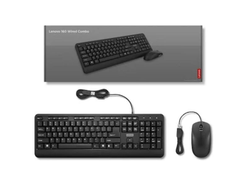 Lenovo 160 Wired Keyboard and Mouse Combo