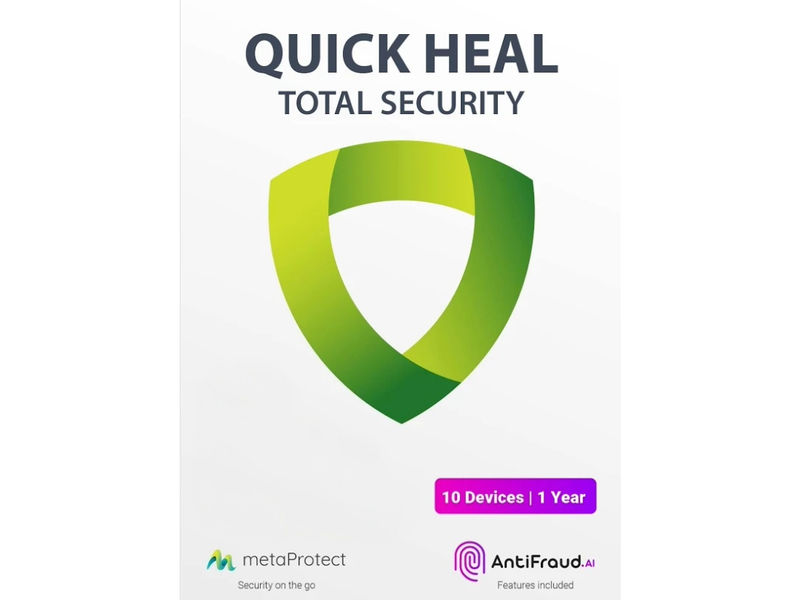 Quick Heal Total Security (10 Devices / 1 Year) with AntiFraud.AI