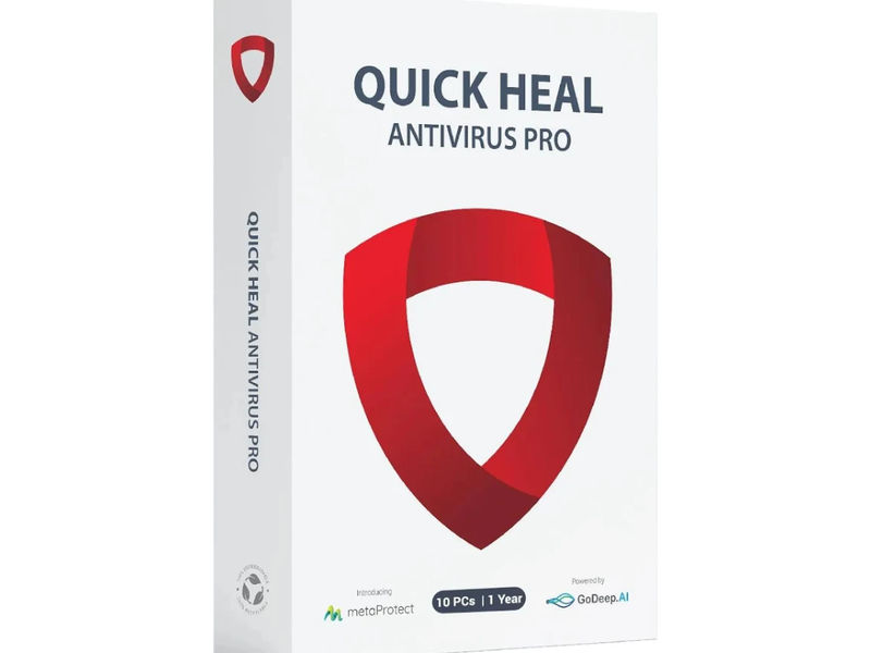 Quick Heal Antivirus Pro (10 Devices / 1 Year) with AI-Based Protection