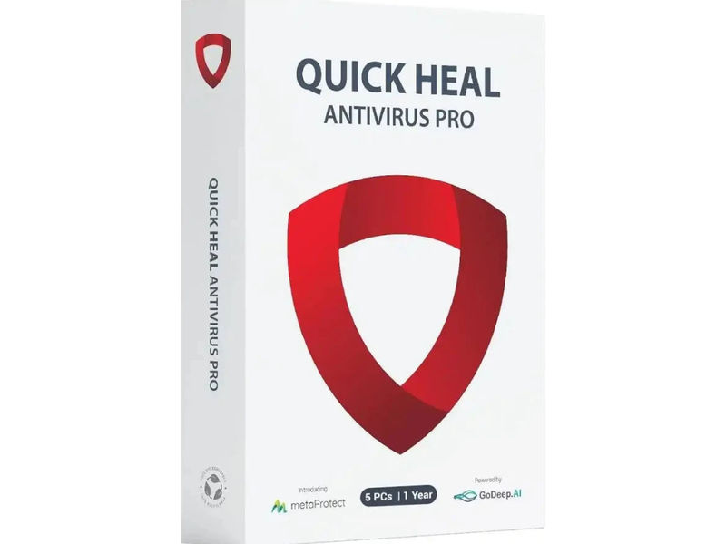 Quick Heal Antivirus Pro (5 Devices / 1 Year) with AI-Based Protection