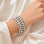 Premium Silver-Tone Crystal Stone Bangles Set (Pack of 6)