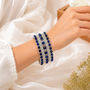 Premium sapphire-blue yellow faceted bead detailing bangles (Pack of 6)