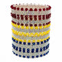 Premium sapphire-blue yellow faceted bead detailing bangles (Pack of 6)