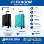 Safari Flexagon Cabin Trolley Bag 55 cm | Polypropylene Hard Shell | Dual Spinner Wheels | Combination Lock | Lightweight Travel Suitcase