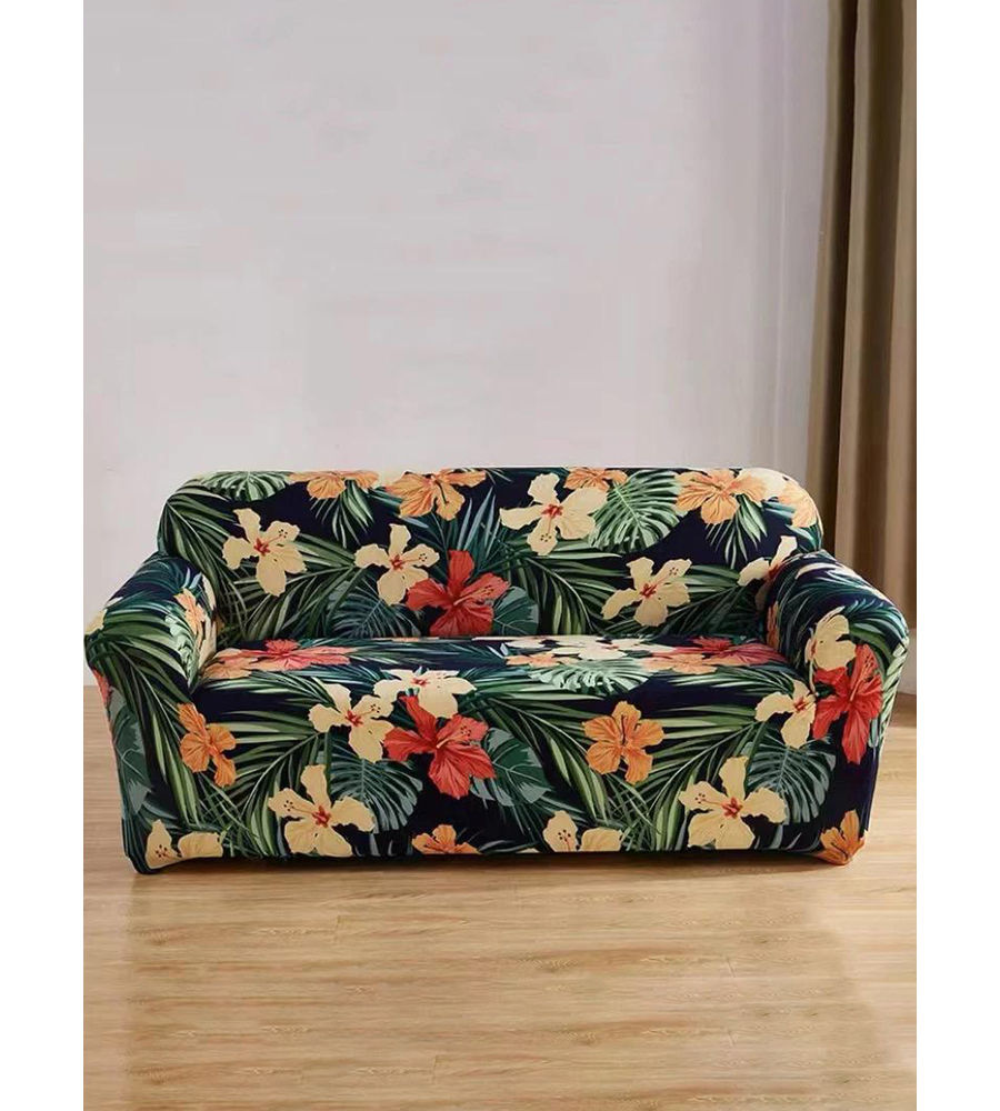 YouBella Universal Sofa Cover Big Elasticity Cover for Couch Flexible Stretch Sofa Slipcover Floral Prints (Multi-Color Floral, 1 Seater)