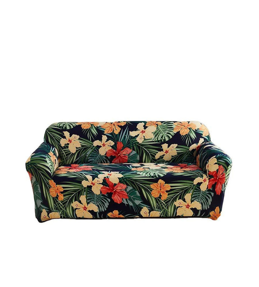 YouBella Universal Sofa Cover Big Elasticity Cover for Couch Flexible Stretch Sofa Slipcover Floral Prints (Multi-Color Floral, 2 Seater)