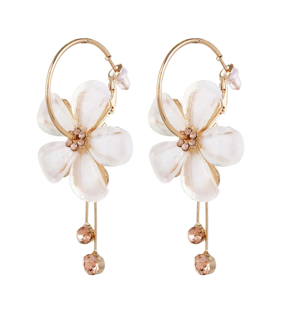 Valentine YouBella Jewellery Combo of Gold Plated Rose Flower and Stylish Floral Fancy Earrings for Girls and Women