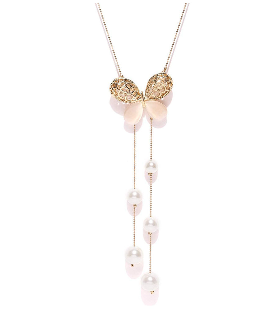 Valentine YouBella Jewellery Combo of Gold Plated Rose Flower and Necklace Chain for Girls/Women