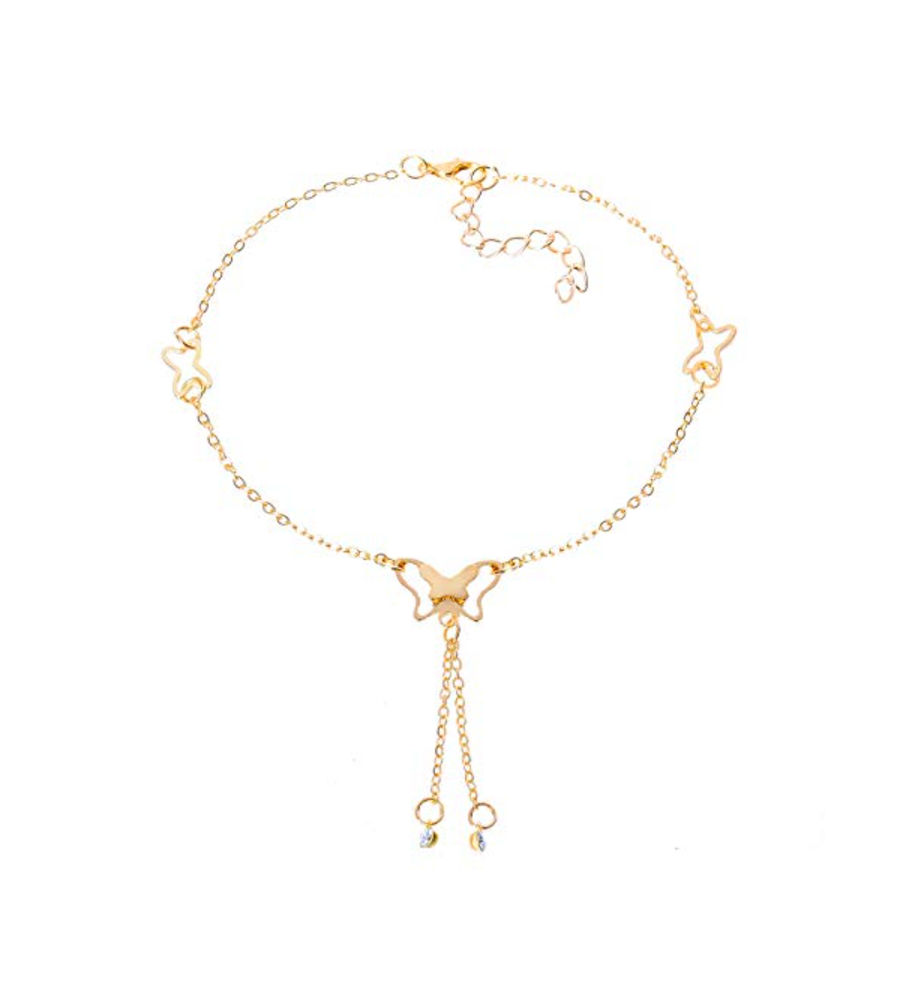YouBella 18k Rose Gold Plated Butterfly Anklet for Women and Girls