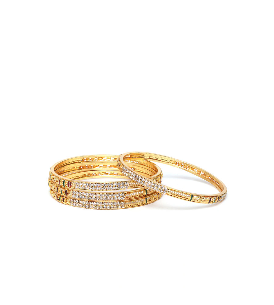 YouBella Stylish Traditional Jewellery Gold Plated Bangle Set for Women (Golden)(YBBN_91058_2.4)