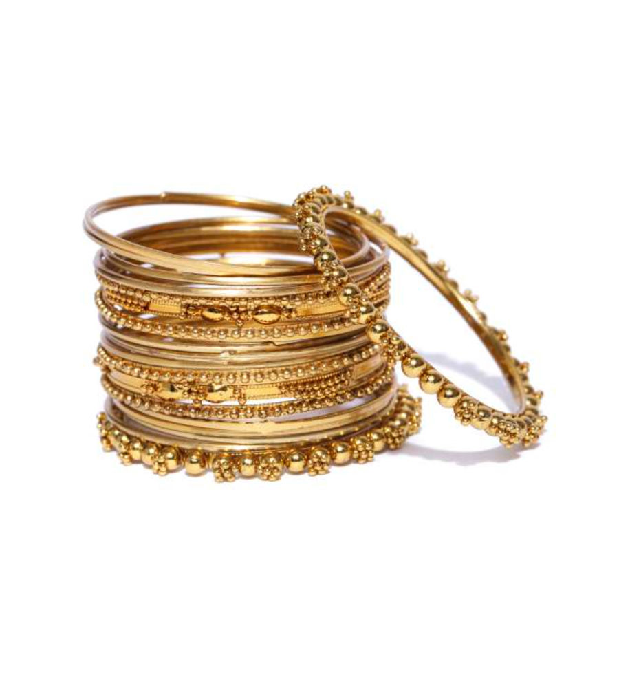 YouBella Stylish Traditional Jewellery Gold Plated Bangle Set for Women (Golden)(YBBN_91103_2.4)