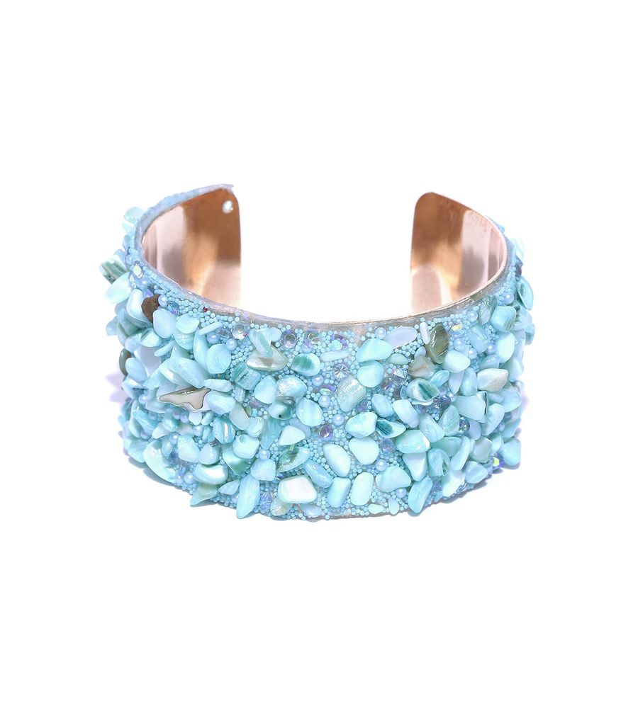 YouBella Blue Crystal Beads Studded Kada for Women