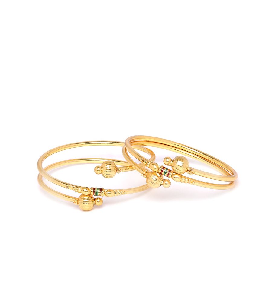 YouBella Stylish Traditional Jewellery Gold Plated Bangle Set for Women (Golden)(YBBN_91144_2.4)