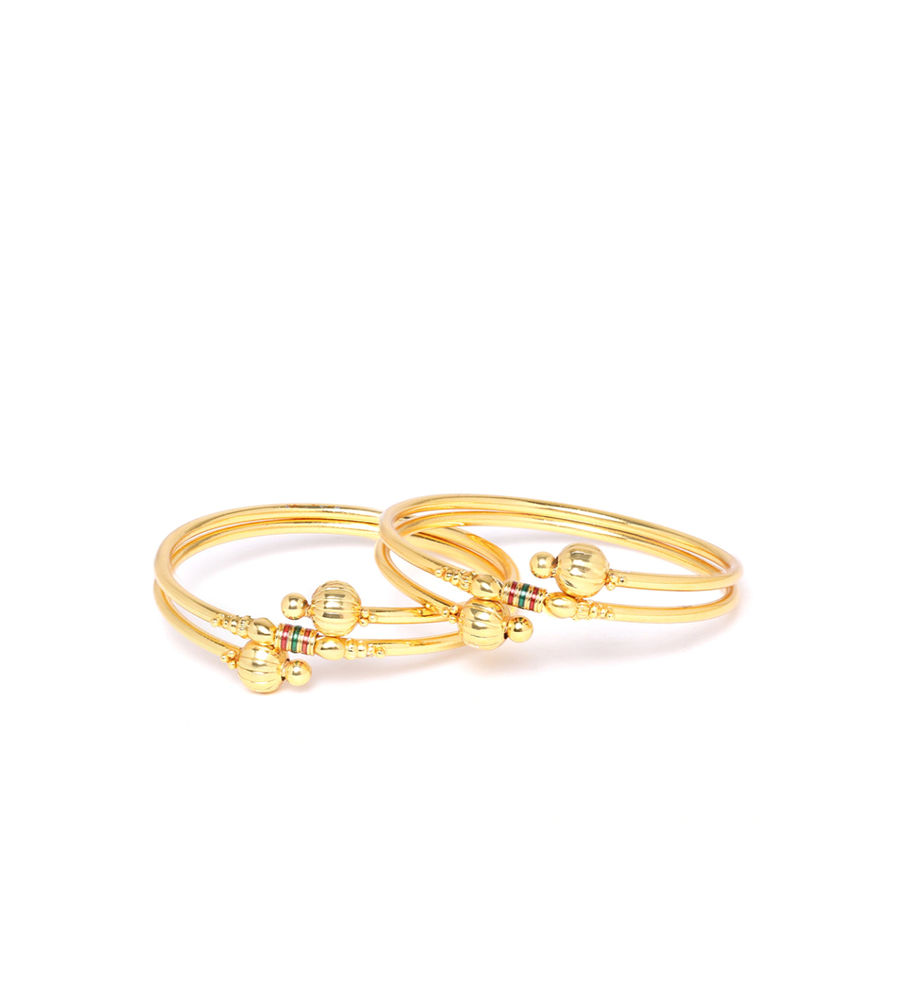 YouBella Stylish Traditional Jewellery Gold Plated Bangle Set for Women (Golden)(YBBN_91272_2.4)