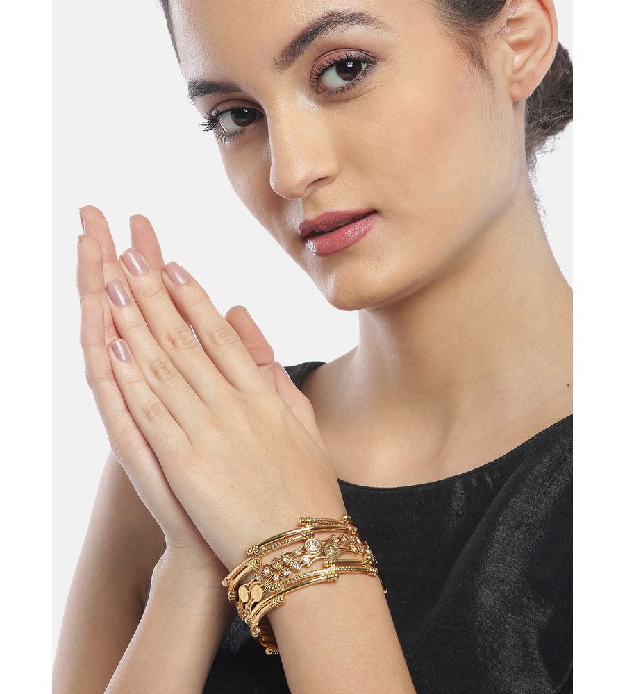 Youbella Combo Of Traditional Gold Plated Bangles Set For Girls And Women (2.4)