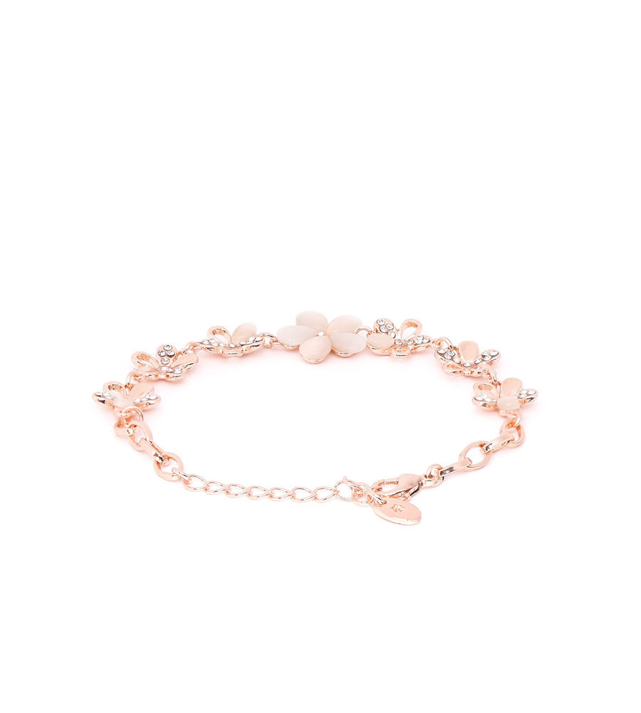 YouBella Gold-Plated Stone Studded Link Bracelet