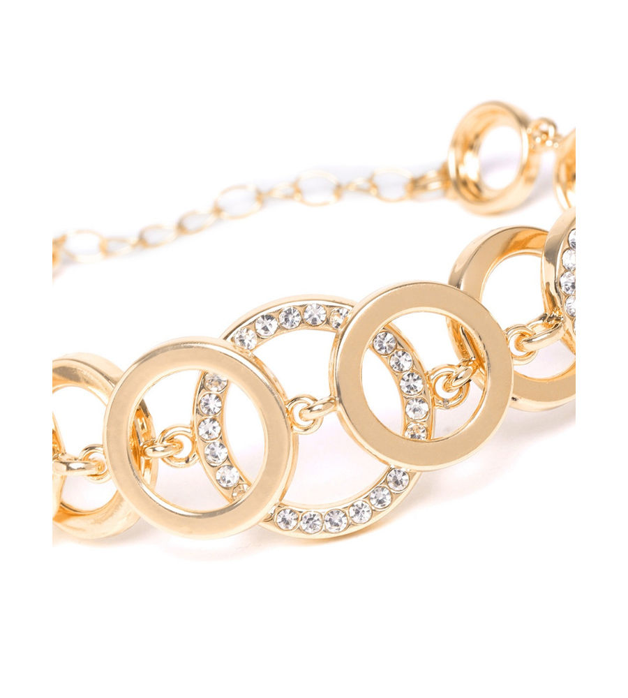 YouBella Set of 2 Rose Gold Plated Stone Studded Bracelets