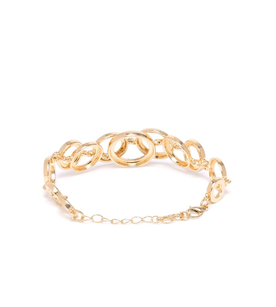 YouBella Stylish Party Wear Jewellery Gold Plated Charm Bracelet for Women (Golden)(YBBN_91503)