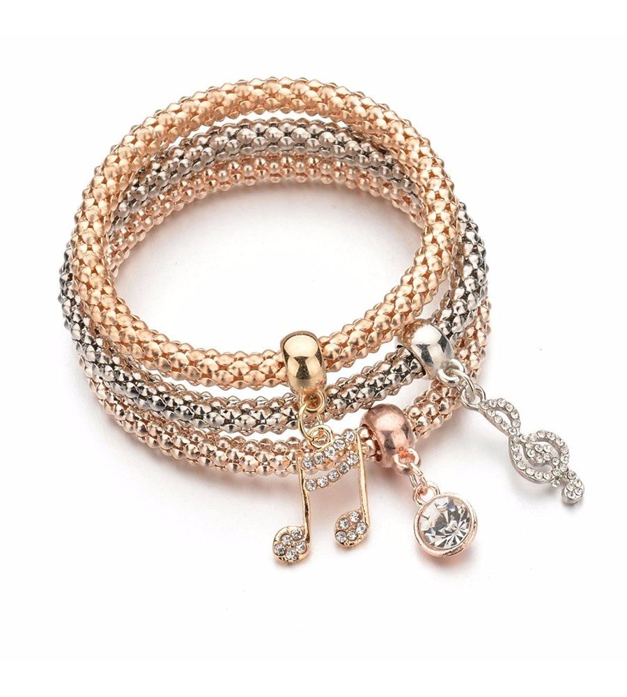 YouBella Crystal Bracelet Bangle Jewellery for Women(Silver and Rose Gold)