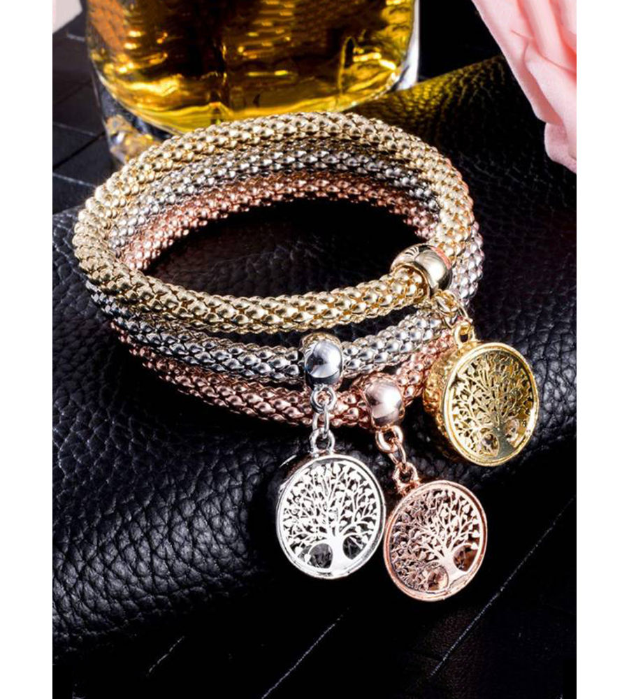 YouBella Jewellery Silver and Rose Gold Crystal Bracelet Bangle Jewellery for Girls and Women (Style - 2)