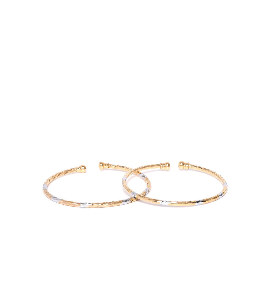 YouBella Silver and Gold Base Metal gold-plated Stylish Adjustable Bracelet for Girls and Women (Combo of 2)