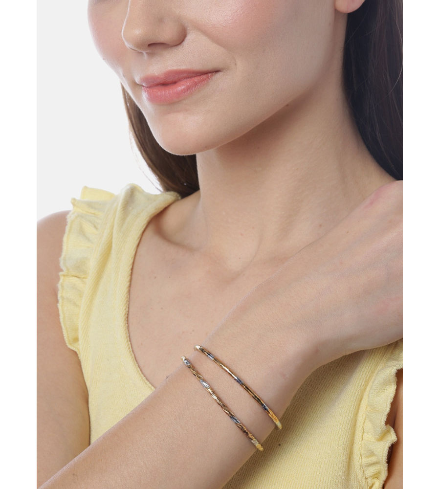 YouBella Women Set of 2 Printed Stone Studded Link Bracelets