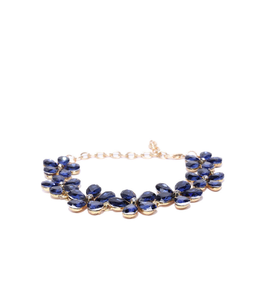 YouBella Blue Gold Plated Stylish Latest Crystal Bracelet Bangle Jewellery for Girls and Women