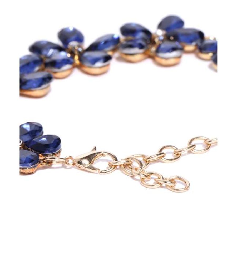 YouBella Blue Gold Plated Stylish Latest Crystal Bracelet Bangle Jewellery for Girls and Women