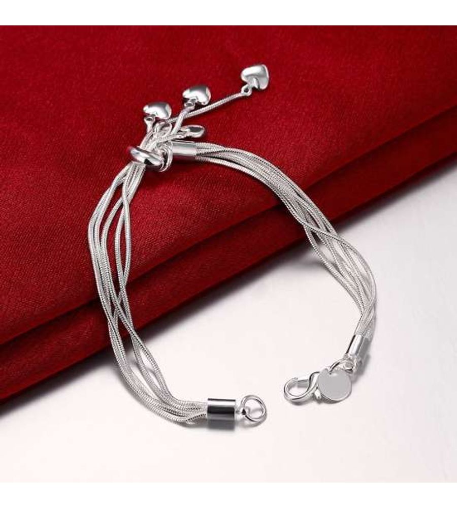 YouBella Stylish Latest Design Jewellery Silver Plated Charm Bracelet for Women (Silver) (YBBN_91651)