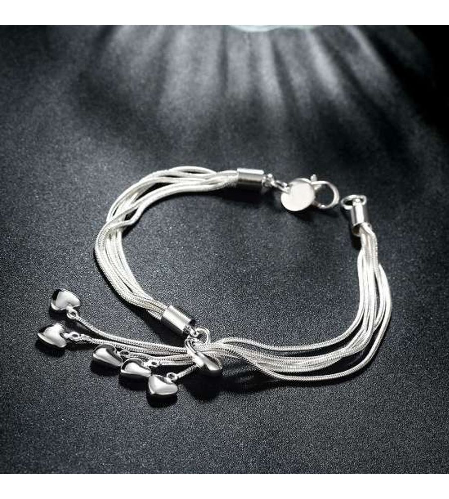 YouBella Stylish Latest Design Jewellery Silver Plated Charm Bracelet for Women (Silver) (YBBN_91651)