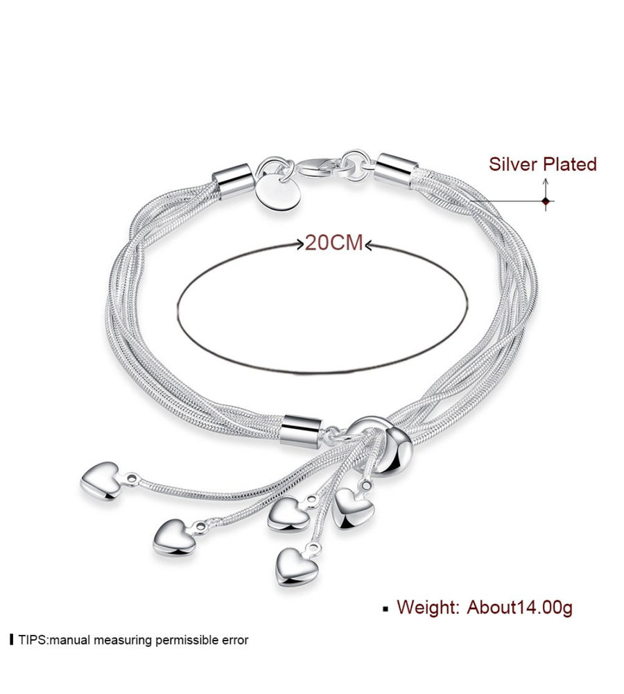 YouBella Stylish Latest Design Jewellery Silver Plated Charm Bracelet for Women (Silver) (YBBN_91651)