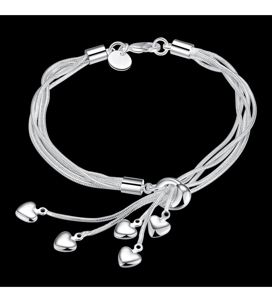 YouBella Stylish Latest Design Jewellery Silver Plated Charm Bracelet for Women (Silver) (YBBN_91651)