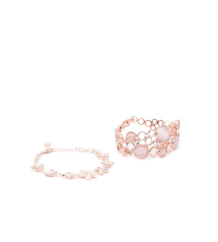 YouBella Rose Gold Crystal gold-plated	Bracelets Bangles for Girls and Women (Circle of Life)