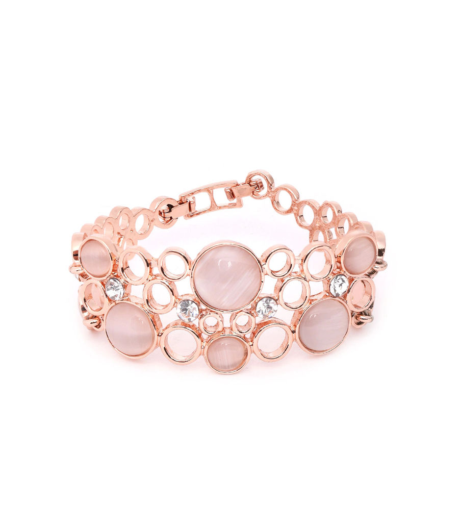 YouBella Rose Gold Crystal gold-plated	Bracelets Bangles for Girls and Women (Circle of Life)