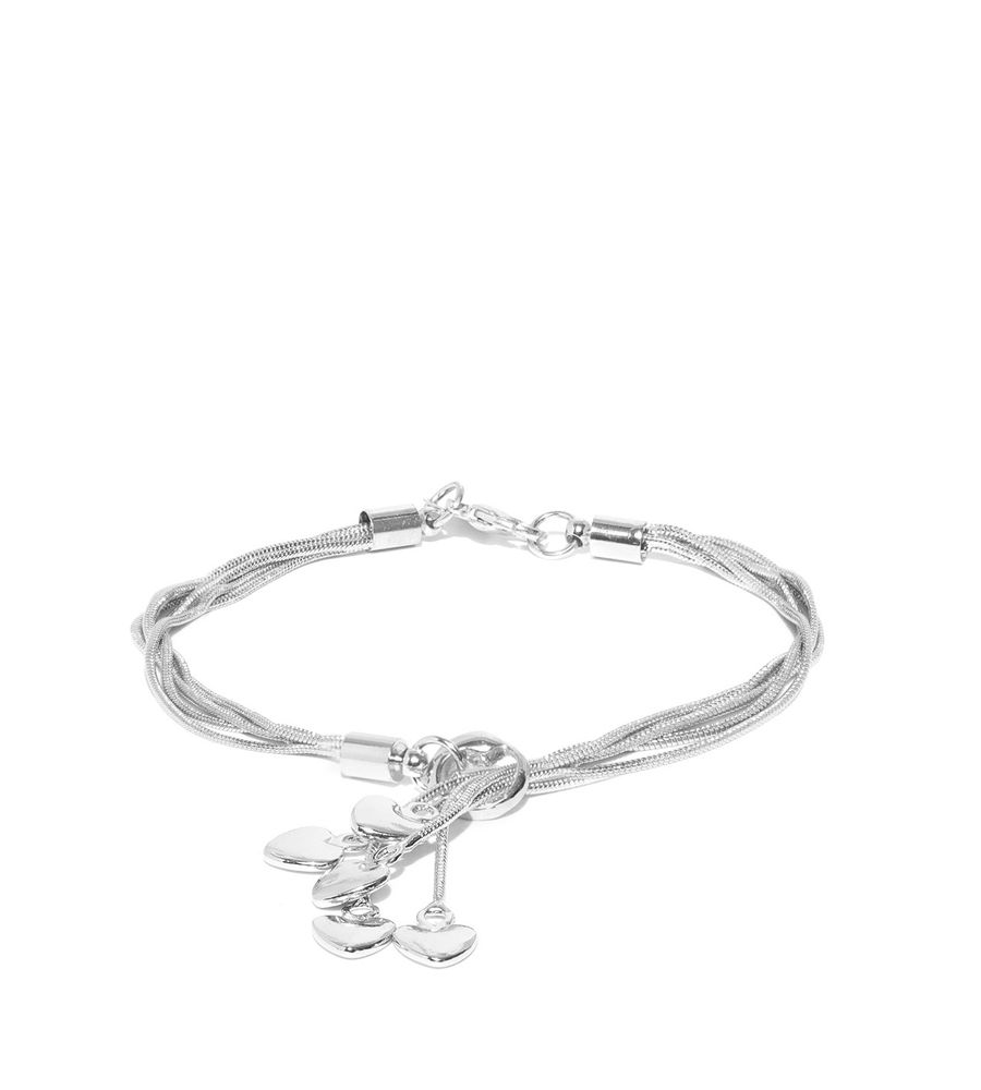 YouBella Women Silver-Plated Stone-Studded Bracelet