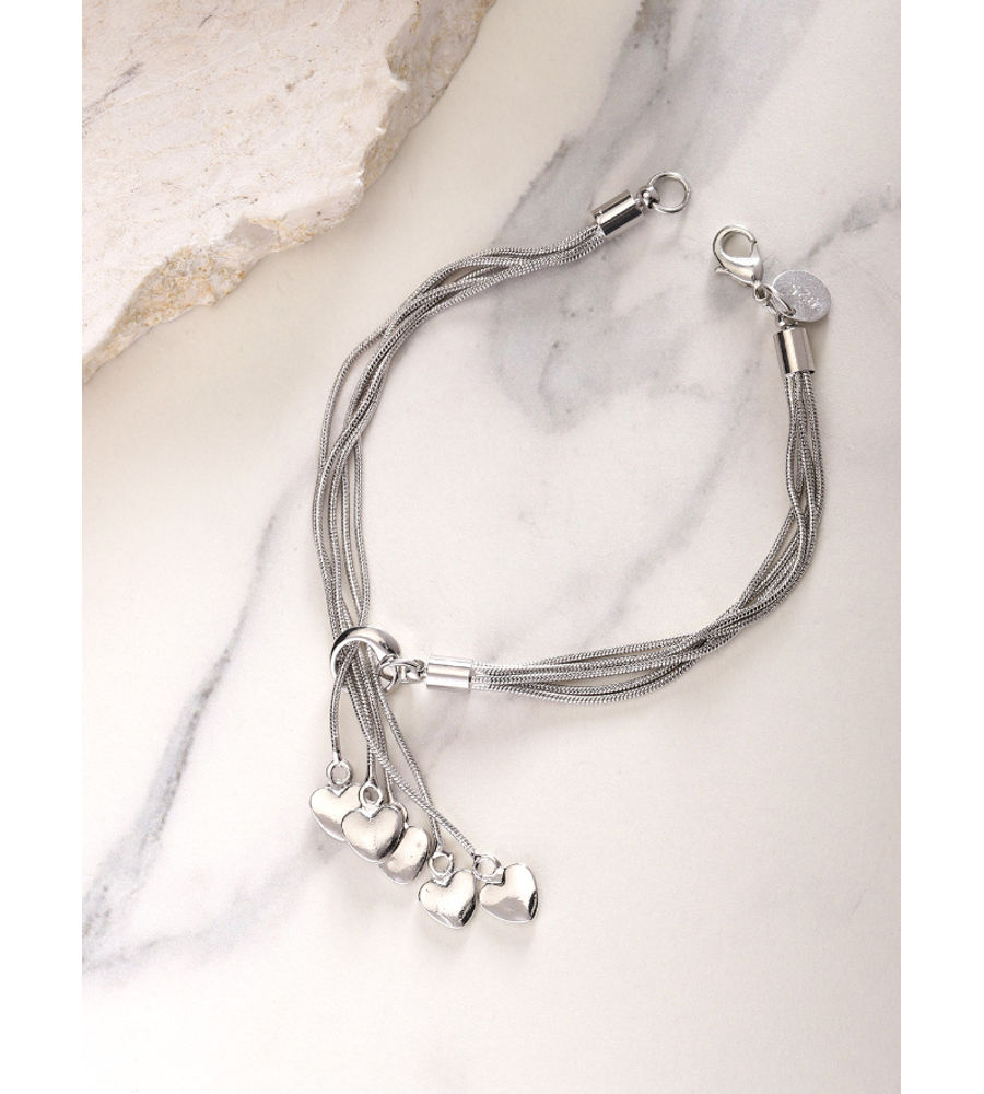 YouBella Women Silver-Plated Stone-Studded Bracelet