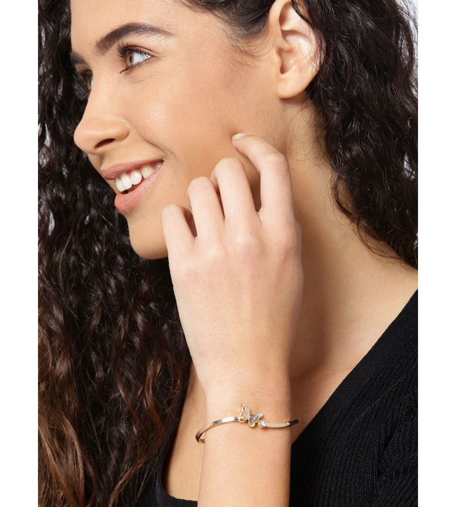 YouBella Rose Gold-Plated Stone-Studded Bracelet