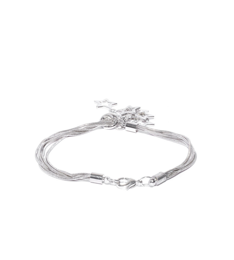 YouBella Women Silver-Plated Stone-Studded Link Bracelet