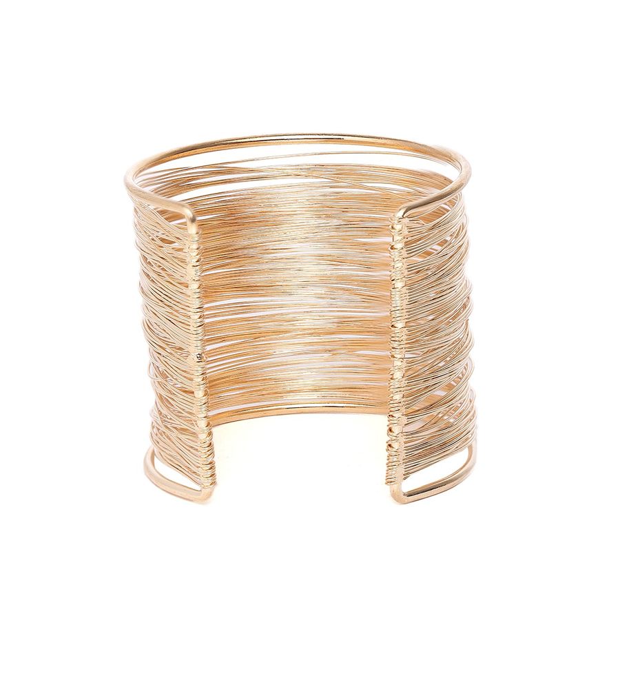 YouBella Stylish Latest Design Bracelet Jewellery Gold Plated Cuff for Women (Golden) (YBBN_91677)