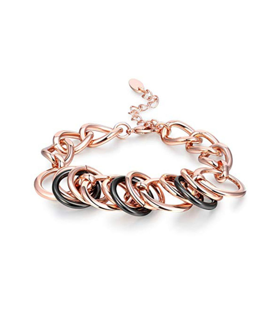 Valentine Gift for Girlfriend/Wife : YouBella Jewellery Stylish Rose Gold Plated Bangle Bracelet for Girls and Women