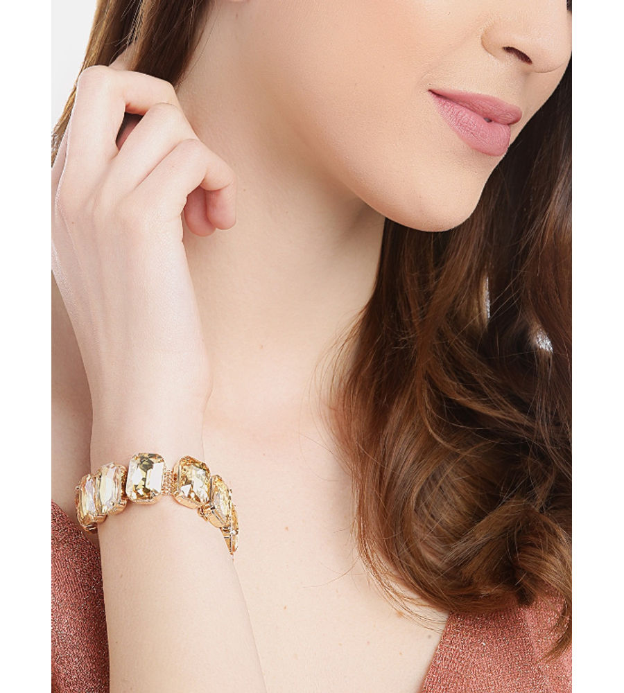 YouBella Red Gold-Plated Stone Studded Bracelet