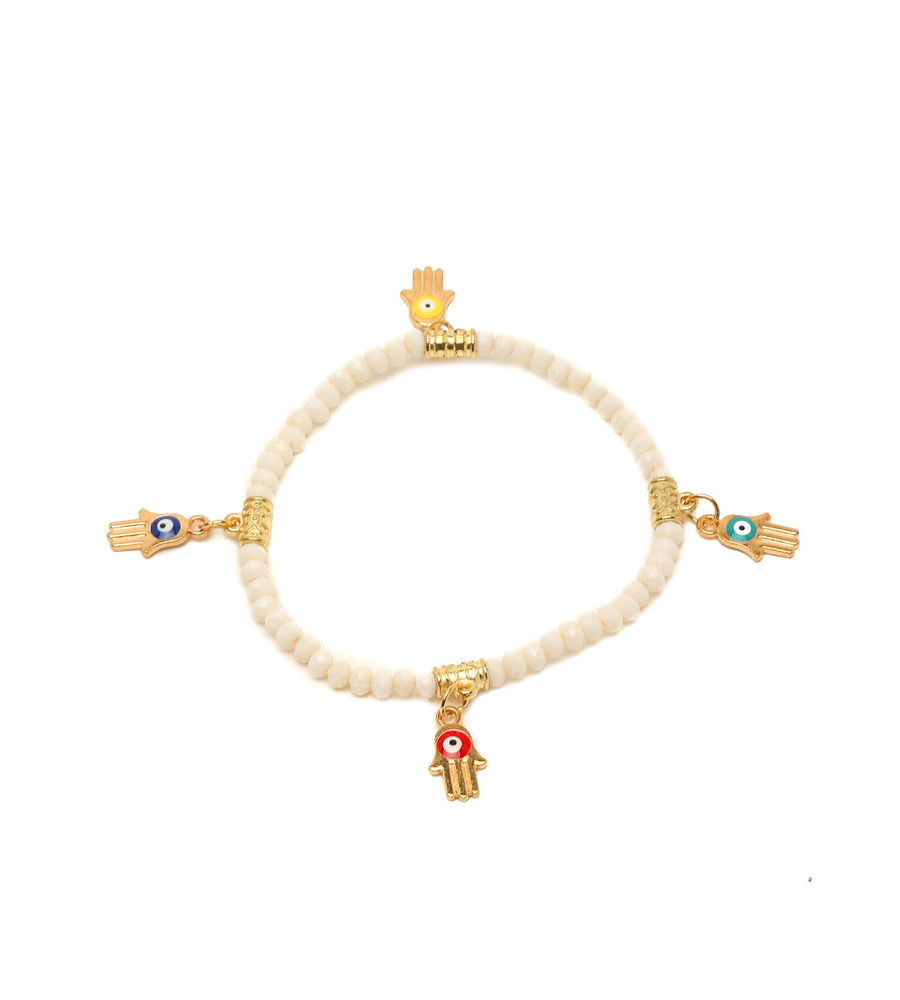 YouBella Jewellery Evil Eye Bracelet for Girls and Women (White) (YBBN_91783)