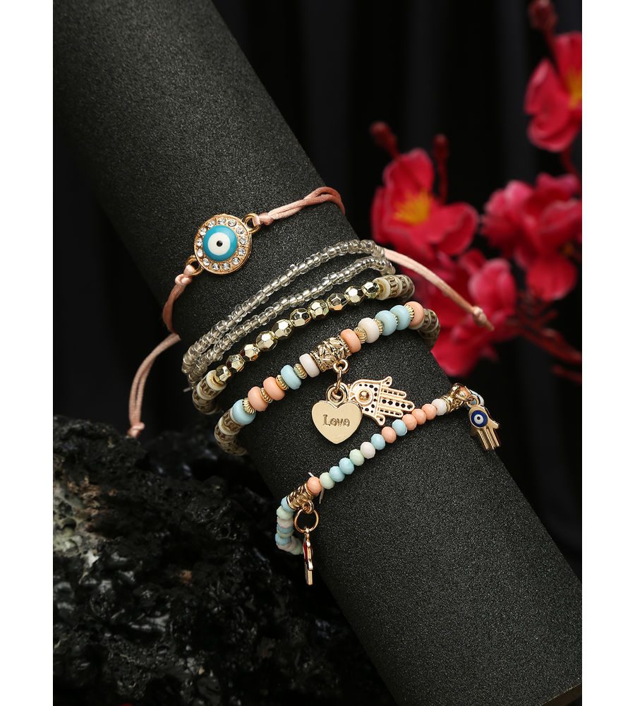 YouBella Jewellery Evil Eye Bracelet for Girls and Women (Multicolor) (YBBN_91785)