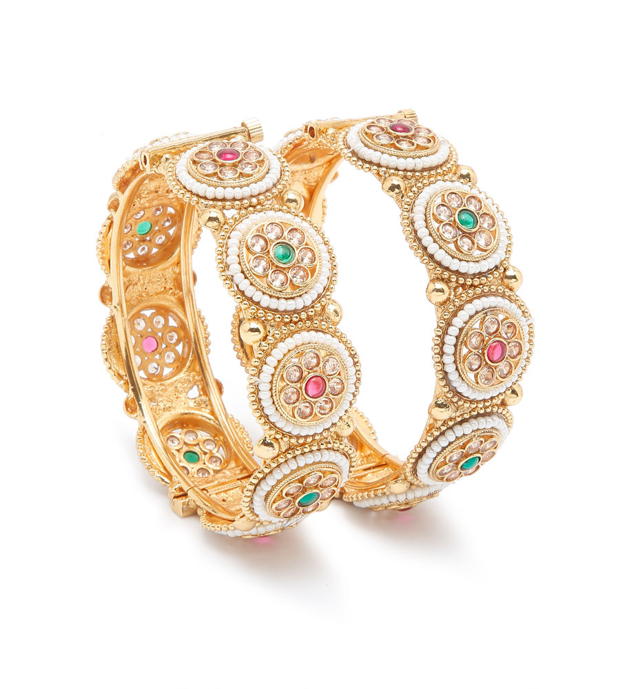 YouBella Jewellery Celebrity Inspired Gold Plated Bangles for Girls and Women