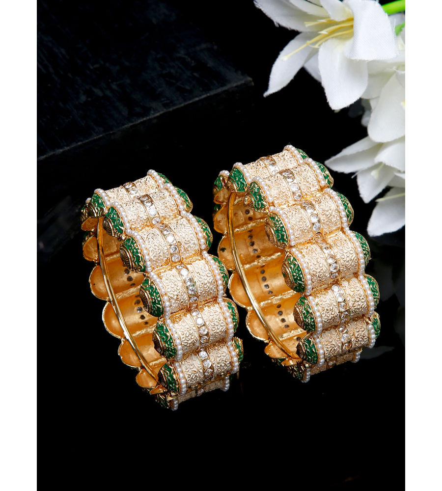 YouBella Jewellery Celebrity Inspired Gold Plated Bangles for Girls and Women