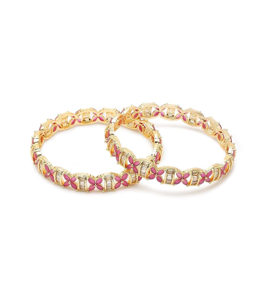 YouBella Jewellery for Women Celebrity Inspired Oxidised Gold Plated Ruby Bangles for Women and Girls (YBBN_92126) (2.4)